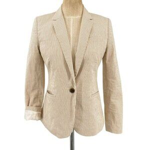 J. CREW SEERSUCKER STRIPED BLAZER JACKET Size 2P